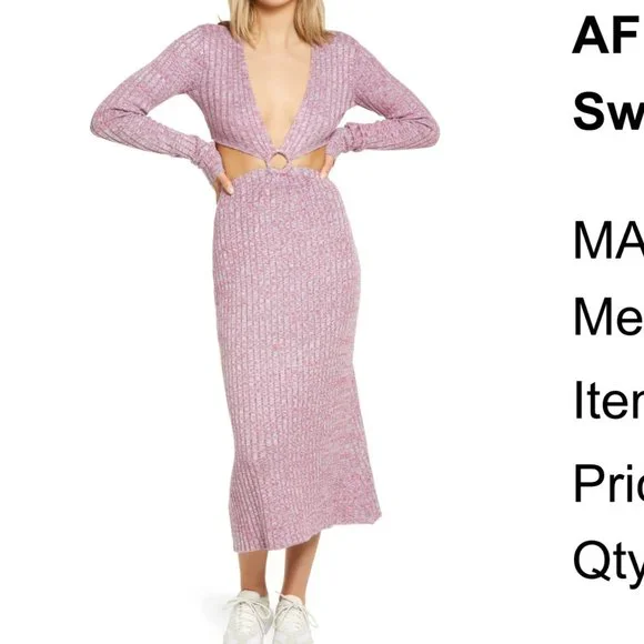 AFRM Maeve Dress- Pink - Picture 1 of 5